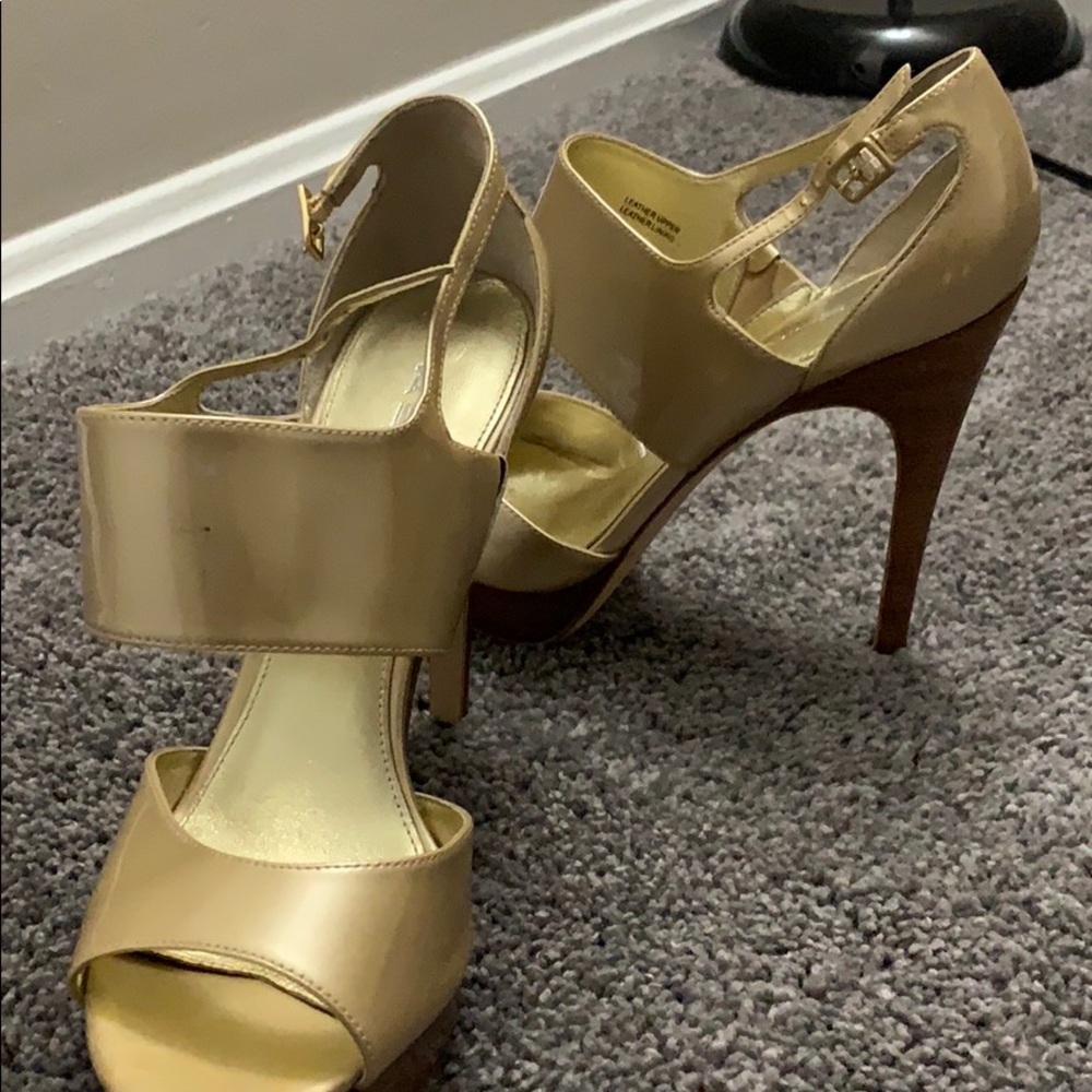Gold Via Spiga platform heels